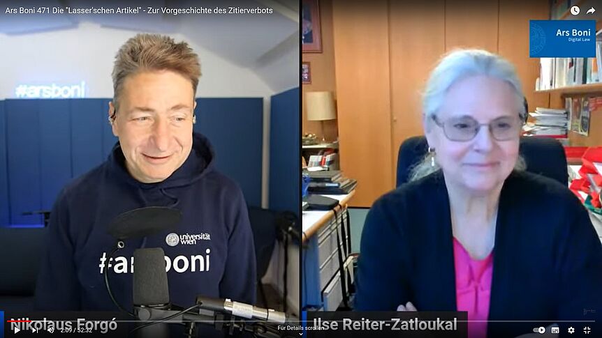 Ausschnitt aus Podcast_Frau Prof. Reiter-Zatloukal und Herr Prof. Forgo